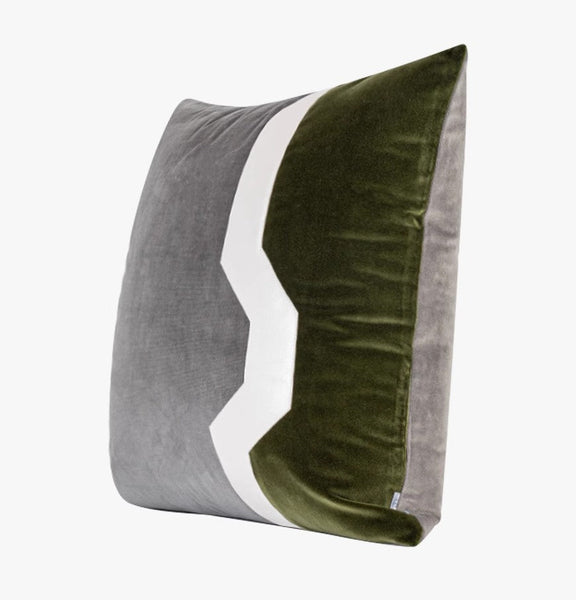 Modern Sofa Throw Pillows, Large Decorative Throw Pillows for Couch, Grey Green Abstract Contemporary Throw Pillow for Living Room-ArtWorkCrafts.com