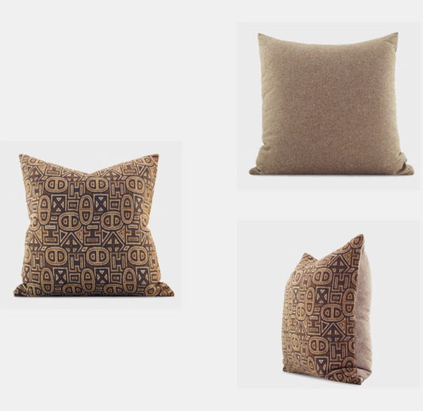 Geometric Modern Sofa Pillows, Large Square Decorative Throw Pillows for Couch, Large Decorative Throw Pillows, Geometric Sofa Pillows for Interior Design-ArtWorkCrafts.com