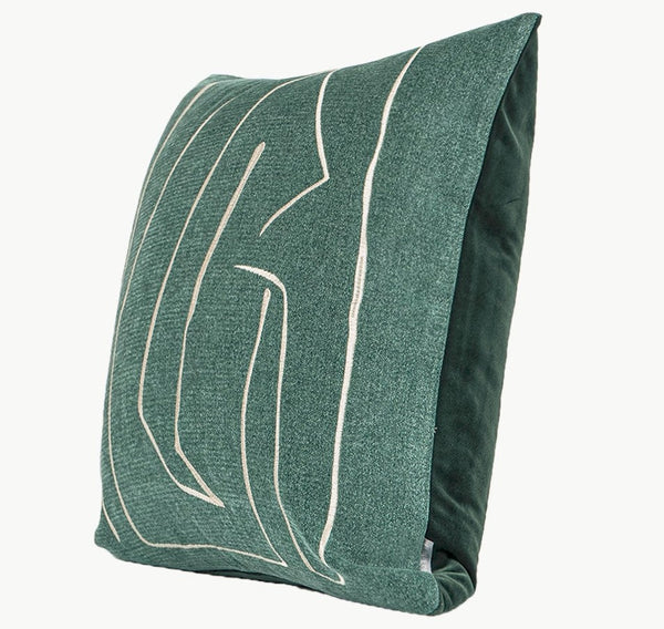 Abstract Green Decorative Throw Pillows, Geometric Square Modern Throw Pillows for Couch, Large Contemporary Throw Pillow for Interior Design-ArtWorkCrafts.com