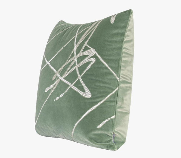 Abstract Contemporary Throw Pillow for Living Room, Green Decorative Throw Pillows for Couch, Large Modern Sofa Throw Pillows-ArtWorkCrafts.com