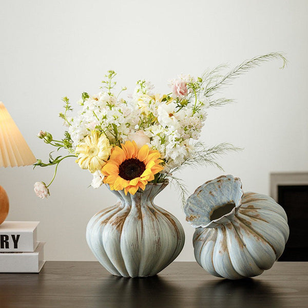 Handmade Water Holding Flower Vases, Porcelain Flower Vases, Modern Flower Vase Centerpiece on Table, Ceramic Bouquet Vases-ArtWorkCrafts.com