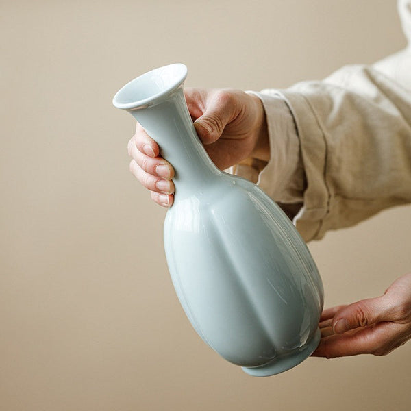 Small Flower Vases on Table, Rustic Porcelain Flower Vases, Ceramic Bud Vases, Handmade Water Holding Flower Vase-ArtWorkCrafts.com