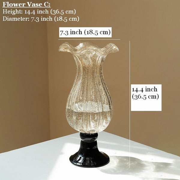 Mid Century Vases for Flowers, Contemporary Glass Vases, Handmade Modern Vases for Living Room, Unique Decorative Glass Vase, Centerpiece Vases on Table-ArtWorkCrafts.com