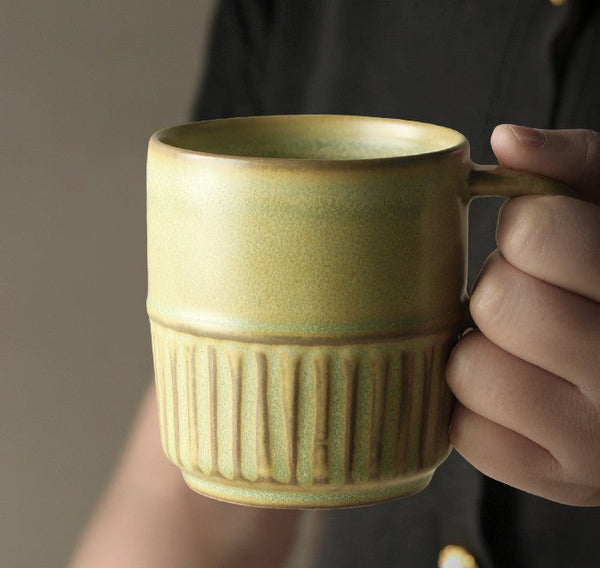 Elegant Porcelain Coffee Cups, Large Capacity Coffee Cup, Handmade Ceramic Coffee Mug, Large Pottery Coffee Cup, Large Tea Cup-ArtWorkCrafts.com