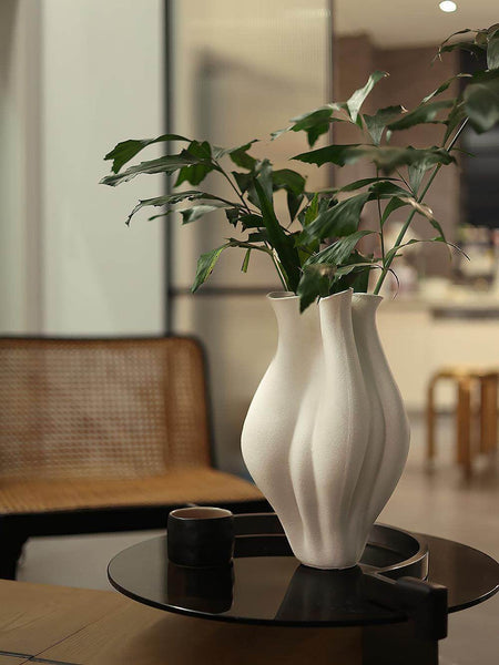 Unique Handmade Modern Flower Vase, Large Porcelain Vases for Modern Home Decor, Centerpiece Ceramic Bouquet Vases, Contemporary Vases on Dining Table-ArtWorkCrafts.com