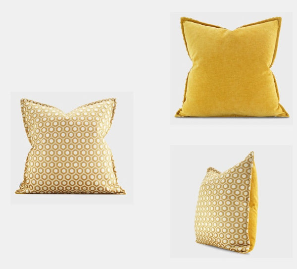 Modern Pillows for Couch, Decorative Pillow Covers, Large Modern Sofa Cushion, Yellow Decorative Throw Pillows for Living Room-ArtWorkCrafts.com