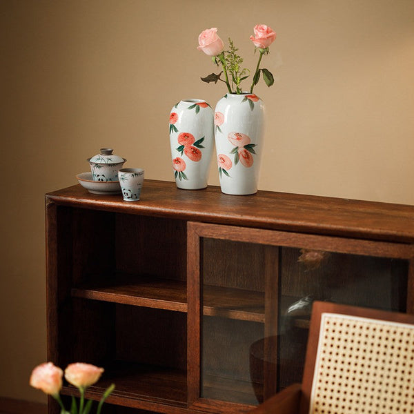 Porcelain Flower Vases, Handmade Water Holding Flower Vases, Modern Flower Vase Centerpiece on Table, Ceramic Bouquet Vases-ArtWorkCrafts.com