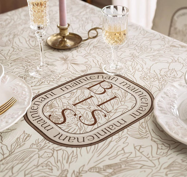 French Style Tablecloth for Dining Table, Beautiful Table Cover for Dining Room Table, Modern Rectangle Tablecloth for Oval Table-ArtWorkCrafts.com