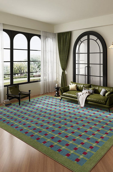 Contemporary Modern Rugs for Living Room, Mid Century Modern Rugs, Colorful Absract Rugs for Bedroom, Minimalist Geometric Rugs for Living Room-ArtWorkCrafts.com