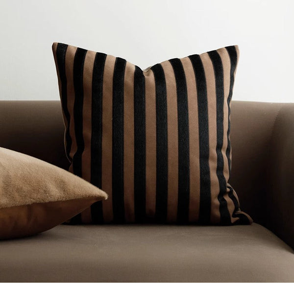 Large Modern Decorative Pillows for Sofa, Contemporary Cushions for Interior Design, Brown Modern Throw Pillows for Couch-ArtWorkCrafts.com
