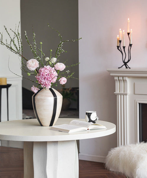 Centerpiece Ceramic Bouquet Vases, Porcelain Vases for Modern Home Decor, Large Contemporary Vases on Dining Table, Handmade Modern Flower Vase-ArtWorkCrafts.com