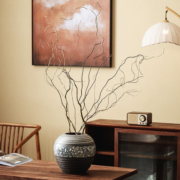 Large Pottery Flower Vases Urn, Centerpiece on Dining Table, Flower Vase on Table, Handmade Water Holding Flower Vases, Modern Bouquet Vases-ArtWorkCrafts.com