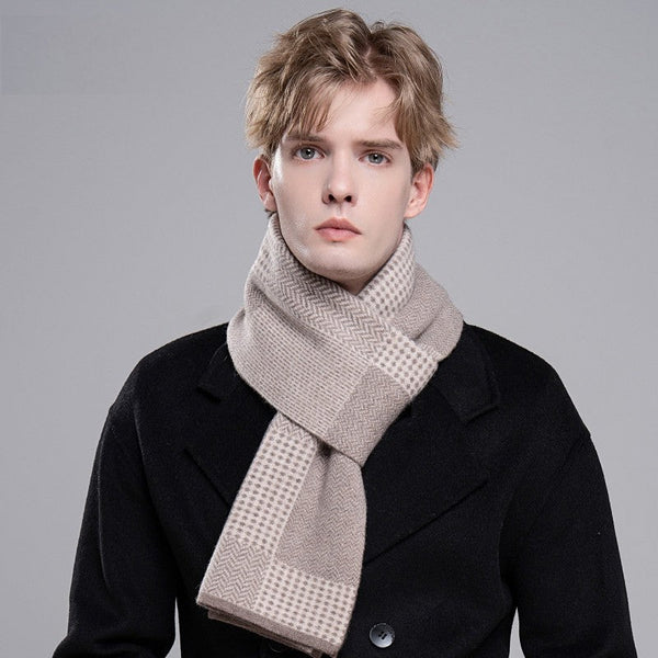 Thick Wool Scarf for Men, Modern Casual Scarf Men, Business Wool Scarf for Gentleman, Formal Men Scarf Styles, Men's Wool Scarf Winter, Men's Winter Scarf