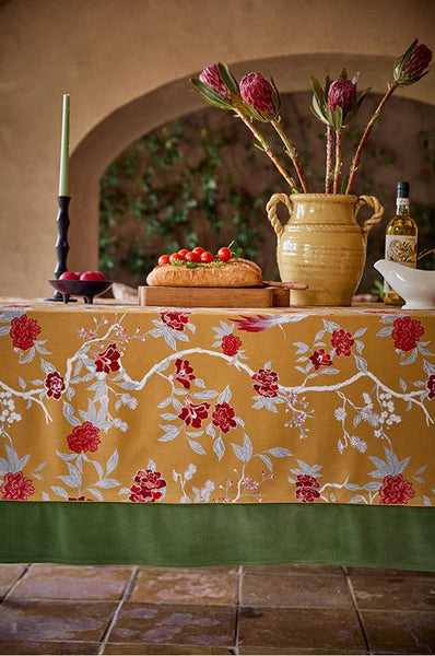 Farmhouse Table Cloth, Dining Room Flower Table Cloths, Large Square Tablecloth for Round Table, Extra Large Rectangular Table Covers for Kitchen-ArtWorkCrafts.com