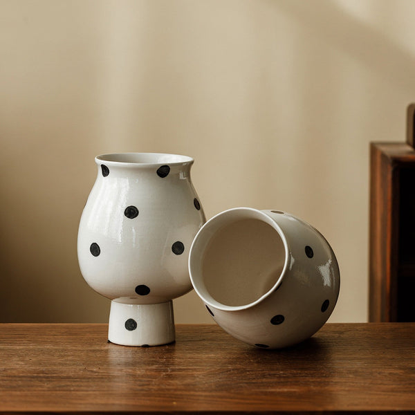 Ceramic Bud Vases, Small Flower Vases on Table, Handmade Water Holding Flower Vase, Modern Porcelain Flower Vases-ArtWorkCrafts.com