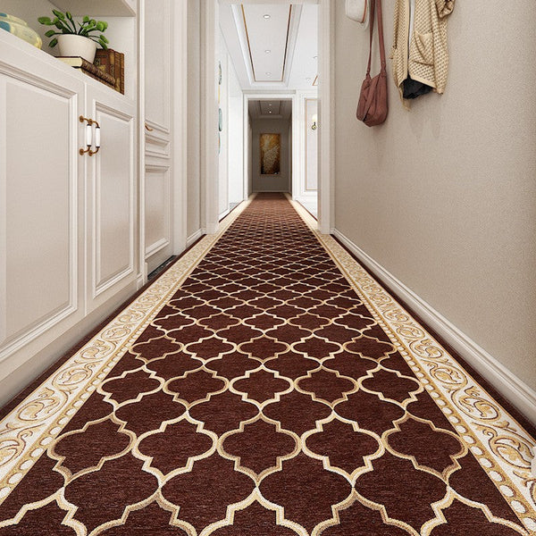 Entrance Hallway Runners, Hallway Runners, Stain-resistant Non Slip Kitchen Runner Rugs, Modern Extra Long Hallway Runners, Easy Care Entryway Brown Runner Rugs, Long Narrow Runner Rugs-ArtWorkCrafts.com