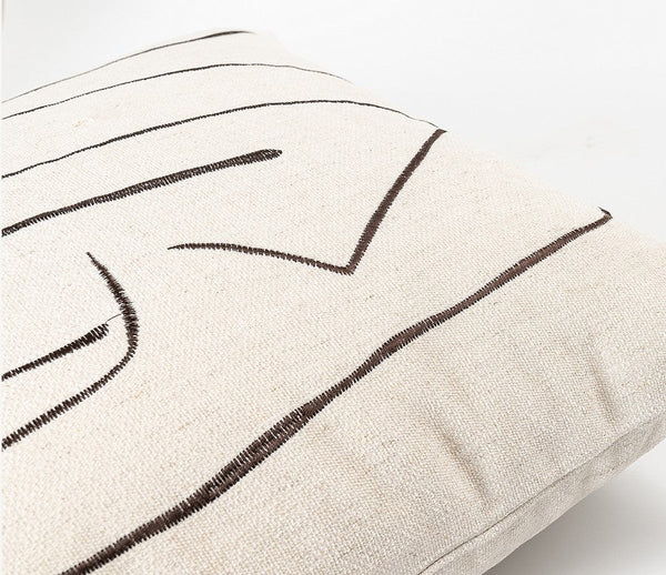 Geometric Square Modern Throw Pillows for Couch, Beige Decorative Throw Pillows, Large Contemporary Throw Pillow for Interior Design-ArtWorkCrafts.com