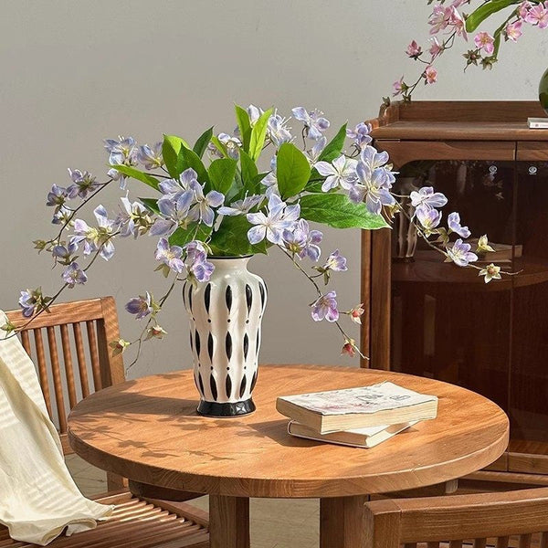 Modern Flower Vases on Table, Porcelain Flower Vases, Water Holding Flower Vases, Handmade Bouquet Ceramic Vases-ArtWorkCrafts.com