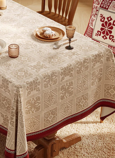 Large Table Cover for Dining Room Table, Holiday Rectangular Tablecloth for Dining Table, Modern Rectangle Tablecloth for Oval Table-ArtWorkCrafts.com