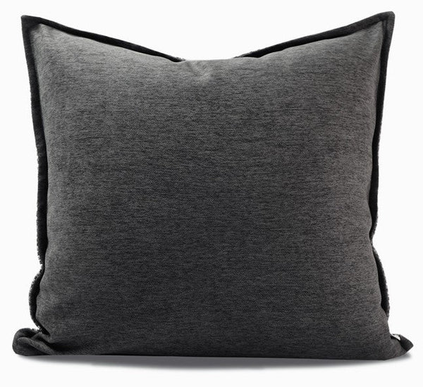 Simple Decorative Throw Pillows, Large Throw Pillow for Interior Design, Large Gray Square Modern Throw Pillows for Couch, Contemporary Modern Sofa Pillows-ArtWorkCrafts.com