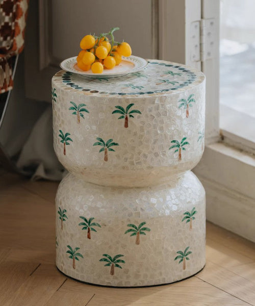 Modern Side Table, Contemporary Side Table, Portable Casual Side Table, Shell Small Sofa Side Table, Contemporary Bedside Table, Bedside Small Side Table, Creative Coffee Table, Elegant Small End Table-ArtWorkCrafts.com