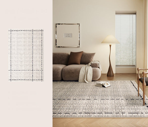 Mid Century Modern Rugs for Bedroom, Large Modern Rugs for Living Room, Contemporary Abstract Rugs under Dining Room Table-ArtWorkCrafts.com