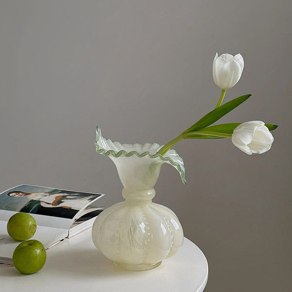 Modern Glass Flower Vases, Handmade Glass Bud Vases, Water Holding Flower Vases, Flower Vases on Table, Small Flower Vase-ArtWorkCrafts.com