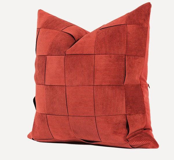 Modern Throw Pillows, Decorative Throw Pillow for Couch, Red Modern Sofa Pillows, Decorative Throw Pillows for Living Room Couch, Large Square Pillows-ArtWorkCrafts.com