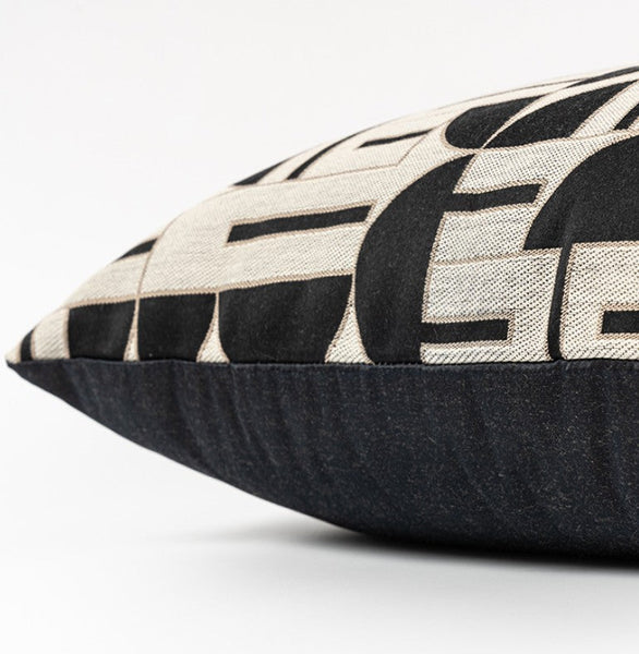 Geometric Contemporary Pillows, Abstract Decorative Throw Pillows, Square Modern Throw Pillows for Couch, Large Simple Throw Pillow for Interior Design-ArtWorkCrafts.com