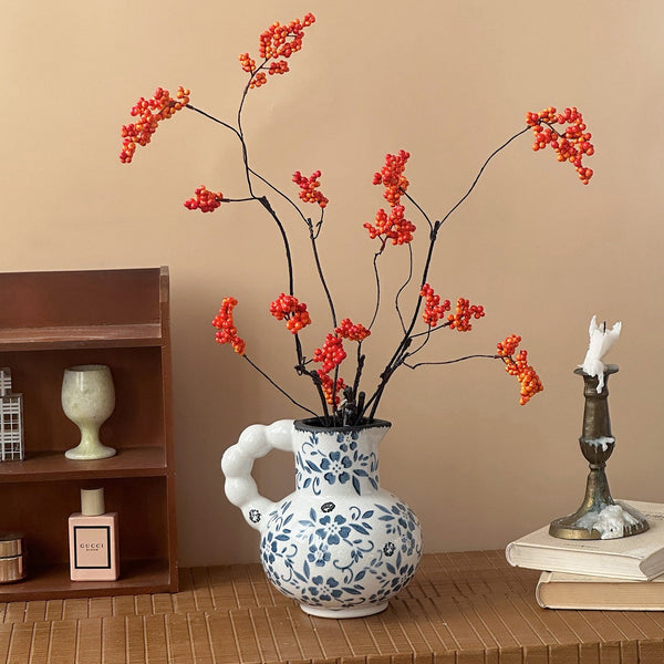 Handmade Water Holding Flower Vases, Rustic Porcelain Flower Vases, Ceramic Bud Vases, Small Flower Vases on Table-ArtWorkCrafts.com