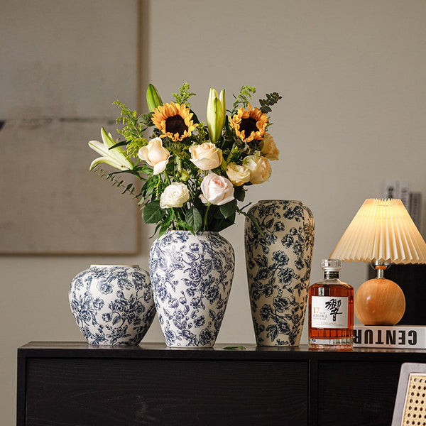 Porcelain Flower Vases, Modern Ceramic Bouquet Vases, Centerpiece on Dining Table, Flower Vase on Table, Handmade Water Holding Flower Vases-ArtWorkCrafts.com