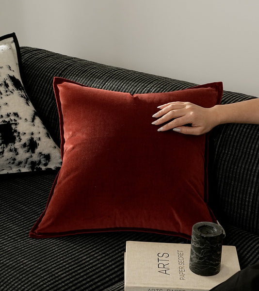 Large Modern Sofa Pillows, Modern Pillows for Couch, Red Decorative Pillow Covers, Decorative Throw Pillows for Living Room-ArtWorkCrafts.com