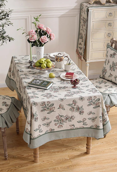 Peach Blossom Table Cover, Rectangular Tablecloth for Dining Table, Extra Large Modern Tablecloth, Square Linen Tablecloth for Coffee Table-ArtWorkCrafts.com