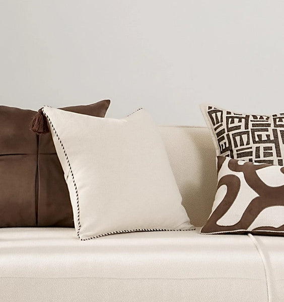 Modern Sofa Pillows, Modern Square Pillows, Simple White Decorative Pillows for Couch,Contemporary Throw Pillows for Living Room-ArtWorkCrafts.com