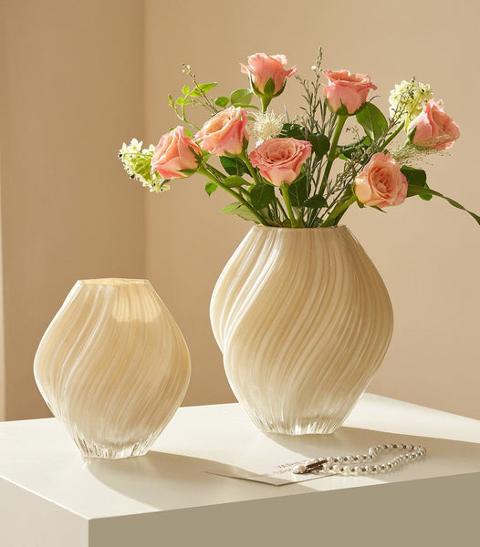 Handmade Contemporary Glass Vases, Unique Decorative Glass Vase, Mid Century Vases for Flowers, Modern Vases for Living Room, Centerpiece Vases on Table-ArtWorkCrafts.com