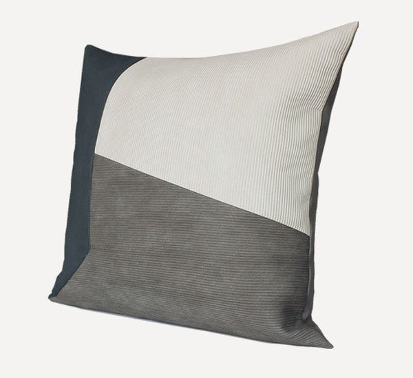 Large Modern Throw Pillows, Decorative Throw Pillow for Couch, Blue Grey Modern Sofa Pillows, Decorative Throw Pillows for Living Room, Large Square Pillows-ArtWorkCrafts.com