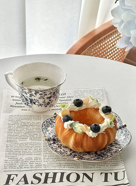 French Style China Porcelain Tea Cup Saucer Set, 7.8 oz Tea Cup and Saucers, Royal Ceramic Cups, Elegant Vintage Ceramic Coffee Cups for Traditional Afternoon Tea-ArtWorkCrafts.com
