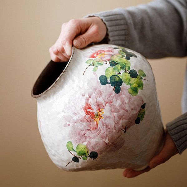 Modern Porcelain Flower Vases, Flower Vases on Table, Handmade Water Holding Flower Vases, Centerpiece on Dining Table, Ceramic Bouquet Vases-ArtWorkCrafts.com