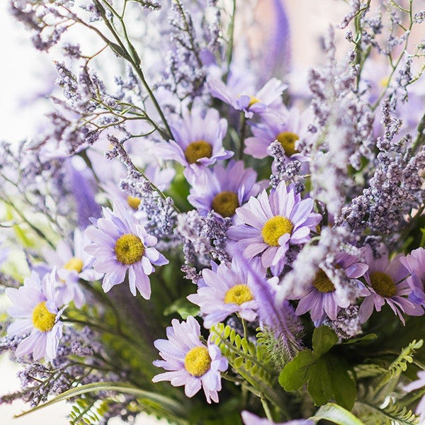 Myosotis Lovegrass, Daisy, Salvia, Beautiful Spring Flower Arrangement for Living Room, Ctreative Modern Artificial Floral for Home Decoration-ArtWorkCrafts.com
