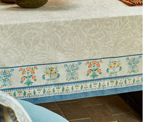 Large Modern Rectangle Tablecloth for Dining Table, Spring Flower Table Covers for Round Table, Farmhouse Table Cloth for Oval Table, Square Tablecloth for Kitchen-ArtWorkCrafts.com