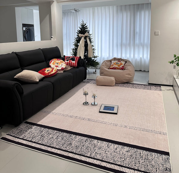 Large Abstract Rugs for Living Room, Geometric Contemporary Modern Rugs Next to Bed, Extra Large Modern Area Rugs-ArtWorkCrafts.com