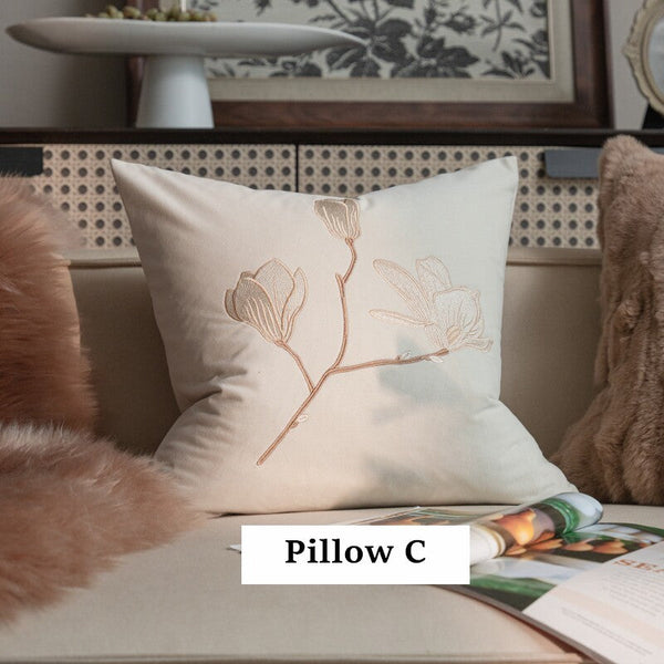 Modern Decorative Pillows for Bedroom, Decorative Pillow Arrangement Ideas for Couch, Embroidered Butterfly Pillow Covers, Large Decorative Throw Pillows for Living Room-ArtWorkCrafts.com