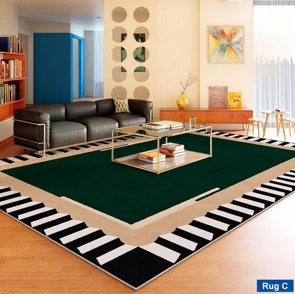Modern Rugs under Coffee Table, Mid Century Contemporary Modern Rugs, Colorful Modern Rugs for Living Room, Dining Room Geometric Modern Rugs-ArtWorkCrafts.com