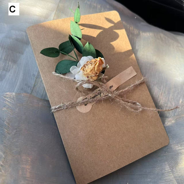 Birthday Greeting Card, Unique Anniversary Greeting Card, Creative Beautiful Valentine's Day Greeting Card, Wedding Greeting Card, Original Handmade Dried Flower Greeting Cards-ArtWorkCrafts.com