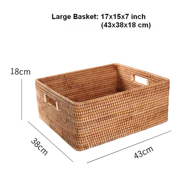 Large Storage Baskets for Bedroom, Storage Baskets for Bathroom, Rectangular Storage Baskets, Storage Baskets for Shelves-ArtWorkCrafts.com