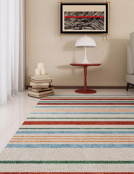 Colorful Modern Rugs under Dining Room Table, Abstract Area Rugs for Living Room, Modern Carpets for Kitchen, Geometric Contemporary Modern Rugs Next to Bed-ArtWorkCrafts.com