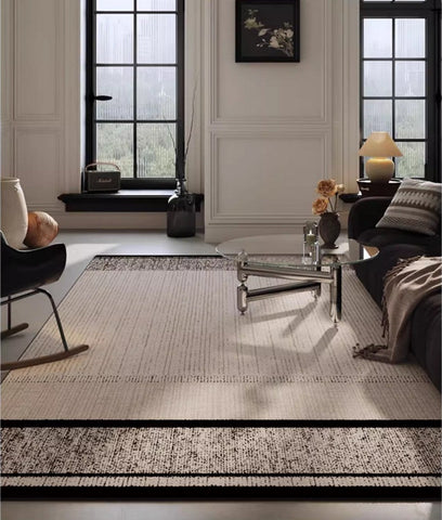 Large Abstract Rugs for Living Room, Geometric Contemporary Modern Rugs Next to Bed, Extra Large Modern Area Rugs-ArtWorkCrafts.com