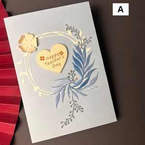 Creative Teacher's Day Greeting Card, Beautiful Greeting Cards, Embroidery Greeting Cards, Original Handmade Embroidery Greeting Cards-ArtWorkCrafts.com