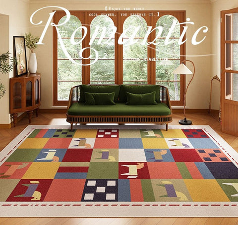 Lovely Horse Area Rugs for Children Room, Geometric Modern Rugs, Modern Rugs for Living Room, Cartoon Modern Rugs for Bedroom