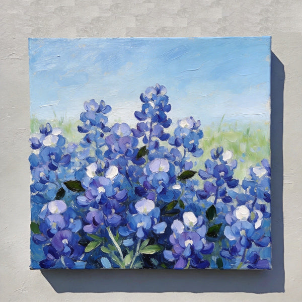 Small Canvas Wall Art, Blue Plumbago in Full Bloom, Still Life Painting, Hand Painted Canvas Art, Original Flower Paintings, Buy Small Paintings Online-ArtWorkCrafts.com